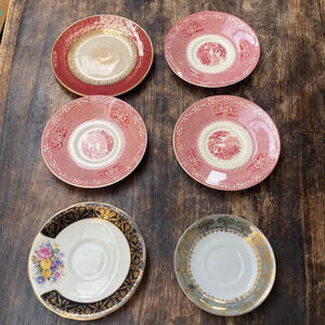 Vintage collectible fine China one is 22k gold 6 plates total
